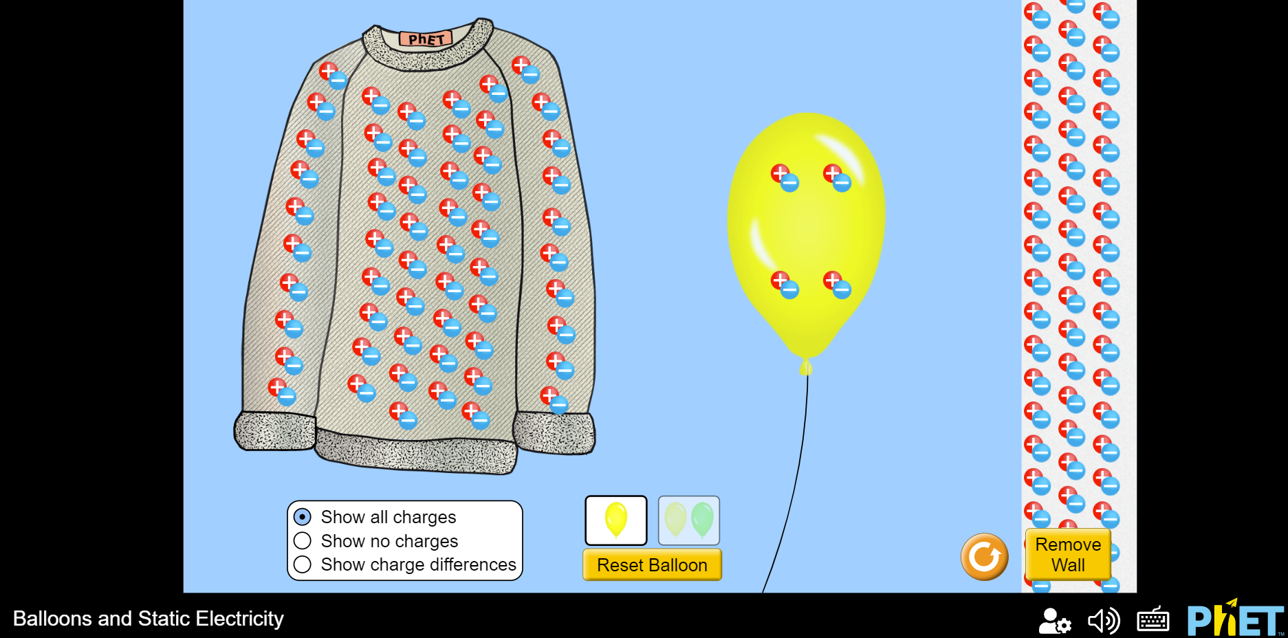 link to phet static electricity simulation