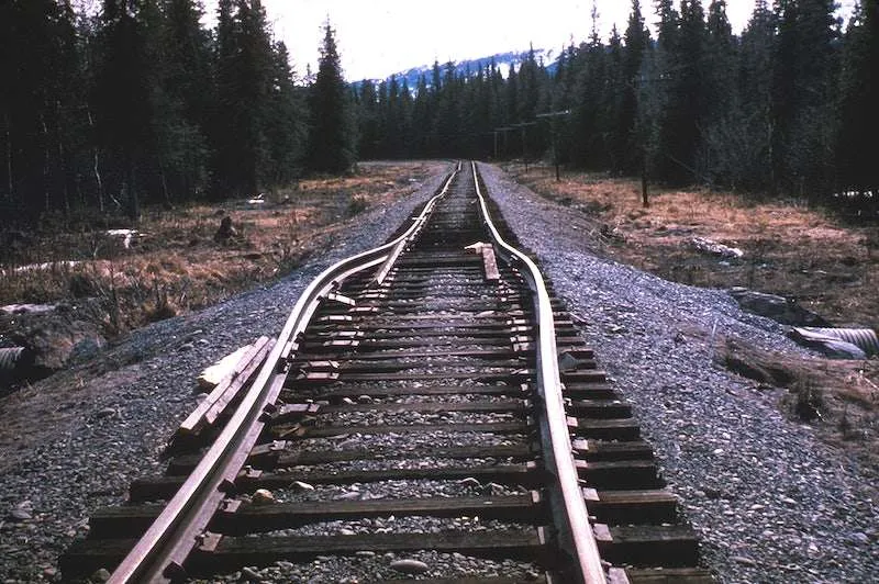 Railway lines warped by heat